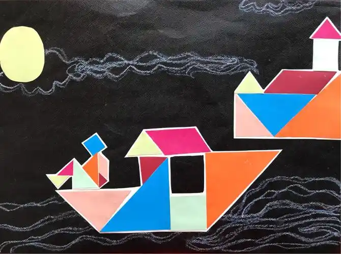 孩子们的七巧板剪贴画