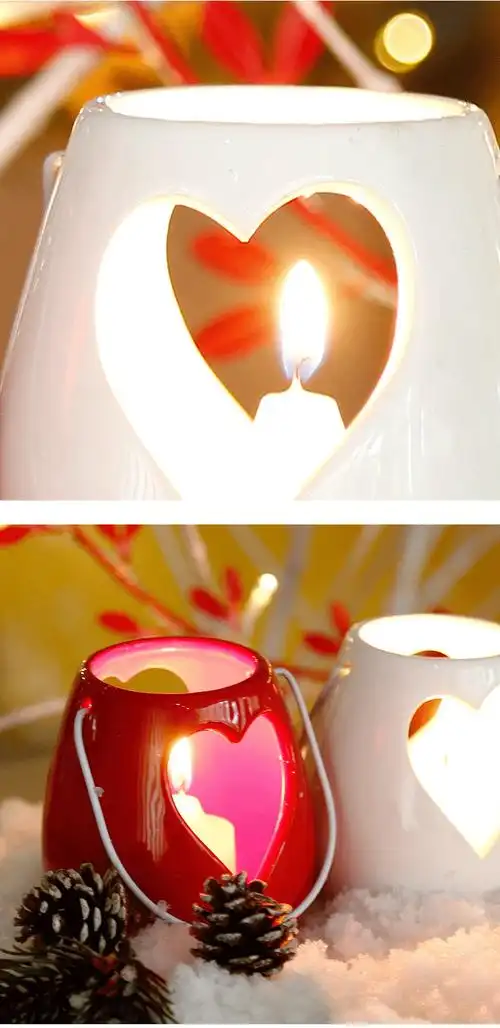 limlife 心形烛台蜡烛杯婚庆装饰餐桌摆件蜡烛台烛光晚餐道具浪漫