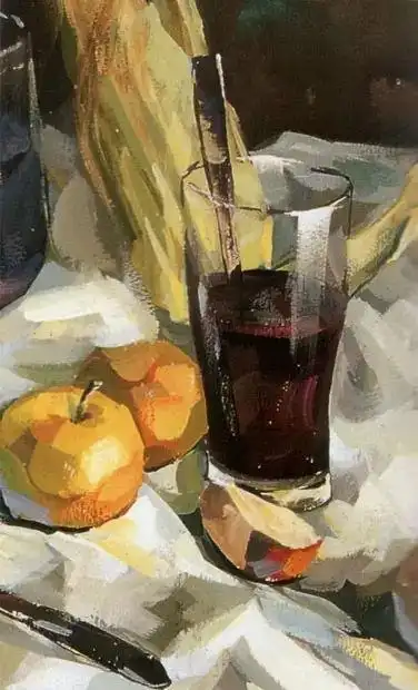 【美术教程】水粉静物透明物体画法讲解_玻璃杯