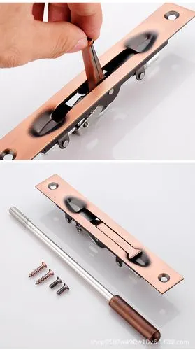 304不锈钢子母门防盗门暗插销上下双门门锁扣老式木门锁天地插销