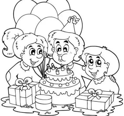 妈妈的生日派对简笔画