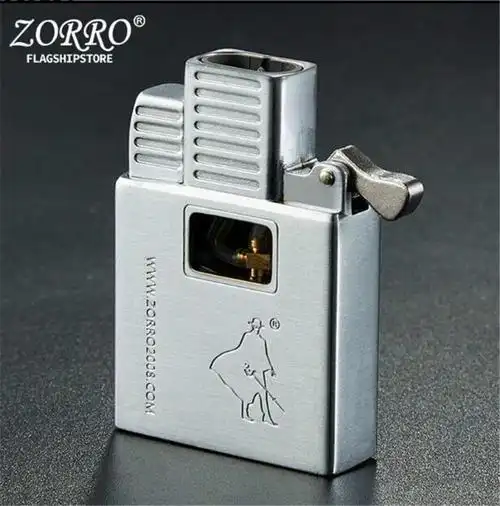 zorro佐罗创意防风充气打火机机芯双火直冲佐罗充气内胆通用批发