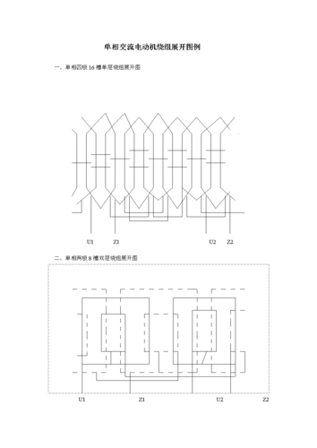 【2017年整理】单相交流电动机绕组展开图例.doc