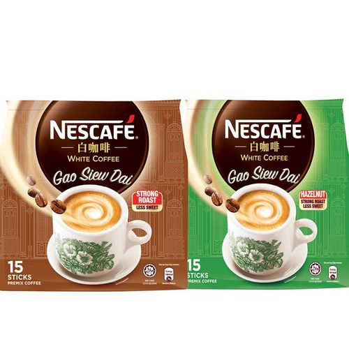 新加坡风味白咖啡nescafe雀巢咖啡少甜少糖榛子味榛果味马来西亚