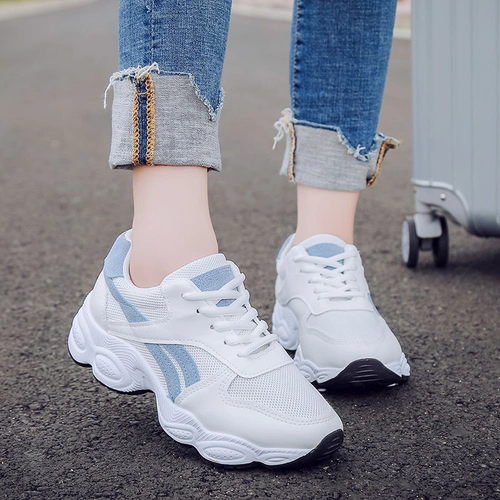 bomina2021韩版百搭运动鞋女ins跑步鞋白色女生鞋老爹鞋小白鞋街拍潮