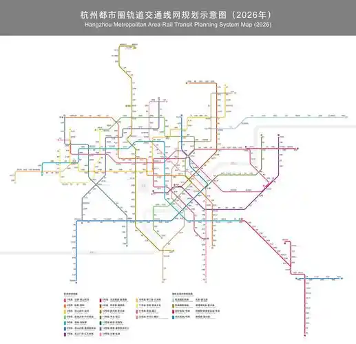 杭州都市圈轨道交通线网规划示意图2026