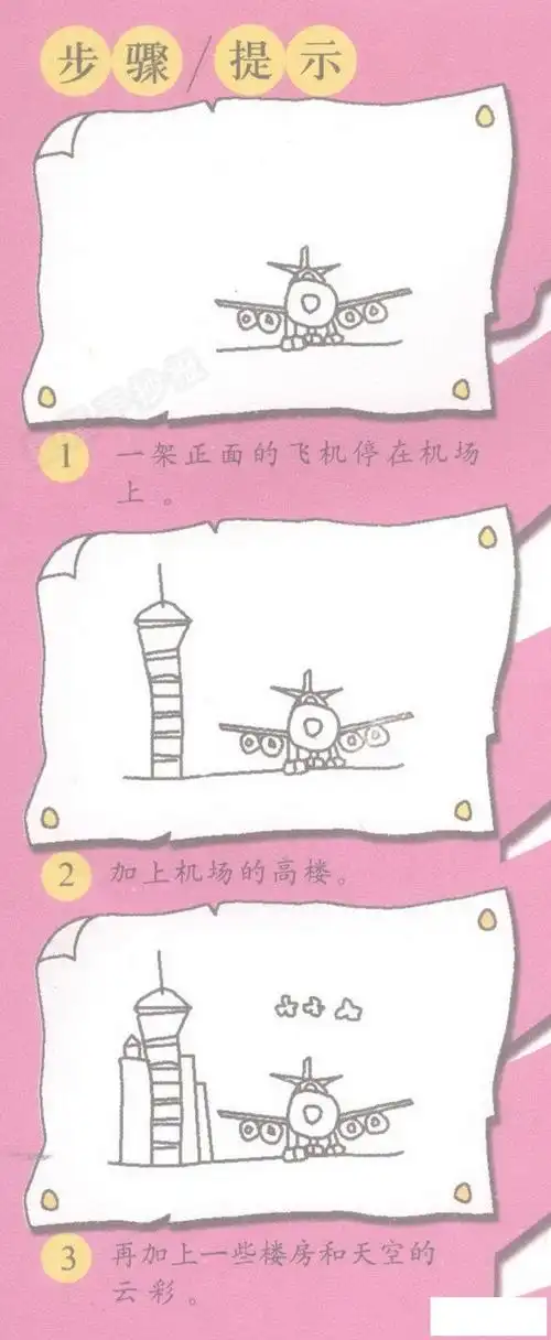 飞机场简笔画_动漫人物_儿童简笔画大全_可乐云