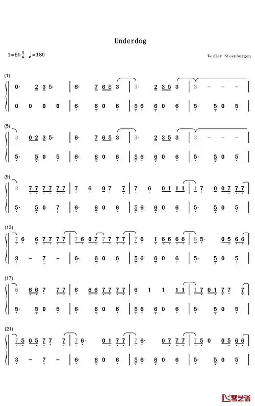 underdog钢琴简谱数字双手aliciakeys