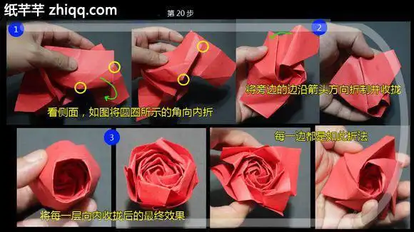 折纸王子酒杯玫瑰花折法教程