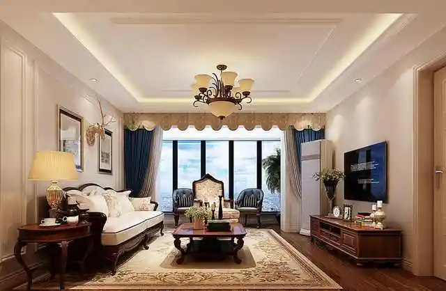 95平米美式风格两居室餐厅装修效果图