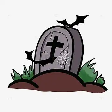手绘墓碑插画元素