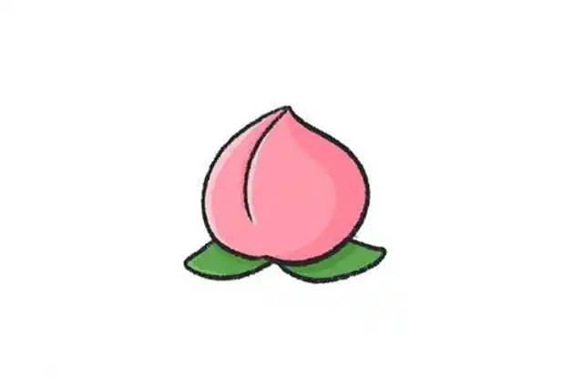 水果水蜜桃简笔画步骤图片