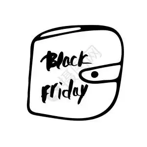 大母指矢量黑色周五文字装饰品母促销插画