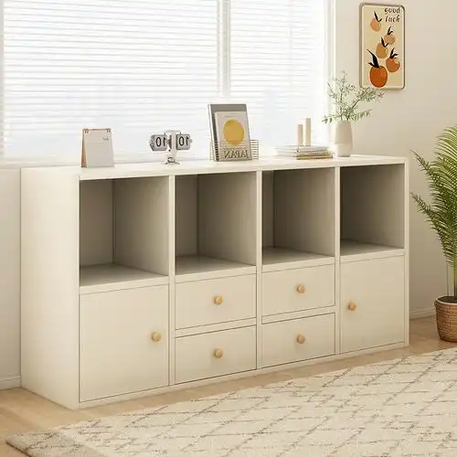 书架落地家用靠墙置物柜多层收纳柜收纳柜矮柜子简易卧室书柜柜子