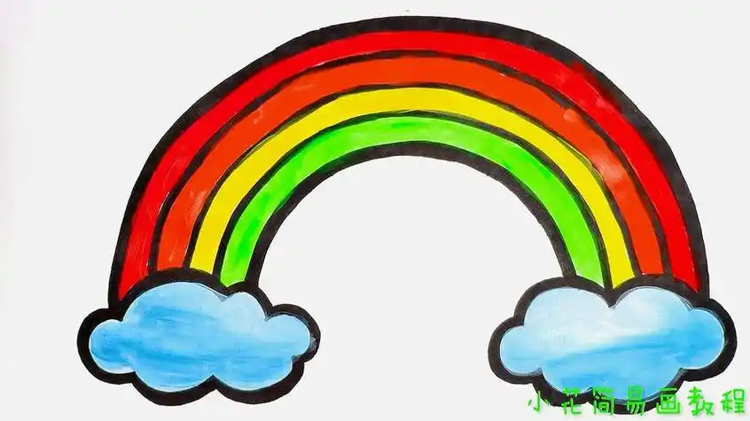 白云简笔画带颜色蓝天白云简笔画带颜色