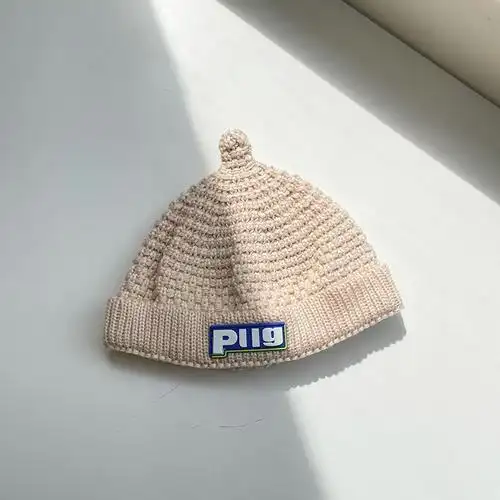 智扣宝宝帽子秋冬韩版男童毛线帽女婴儿针织帽婴幼儿奶嘴帽儿童帽子