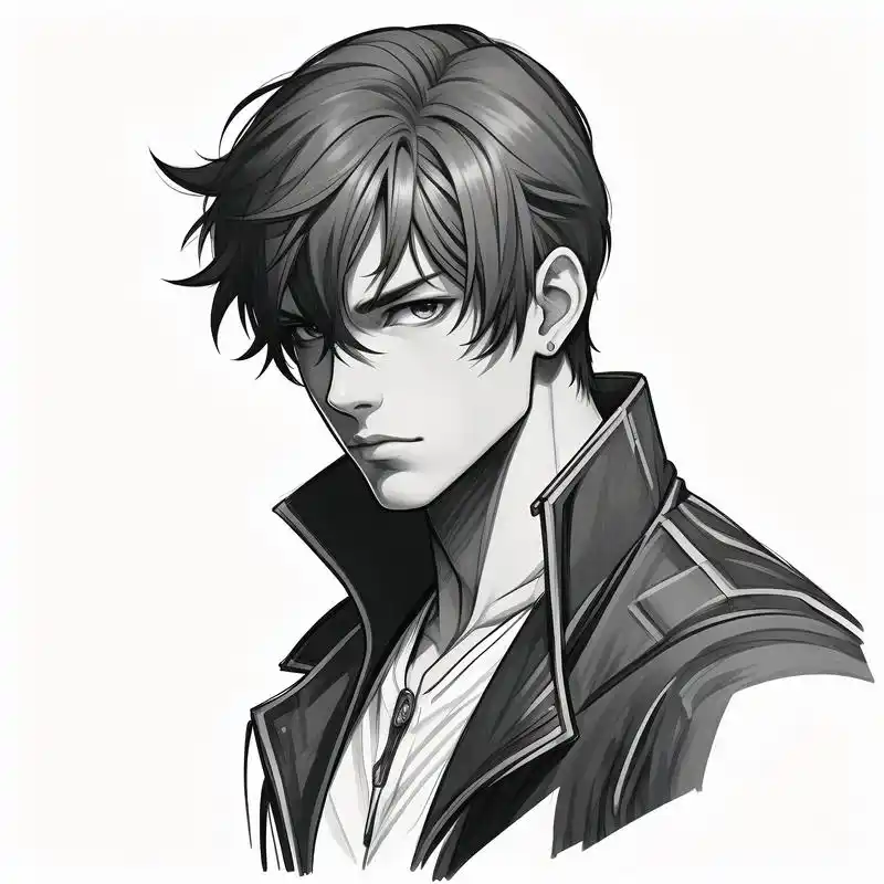 帅哥黑白素描头像93 手绘素描帅哥头像,黑白色调更显高级感,适合当