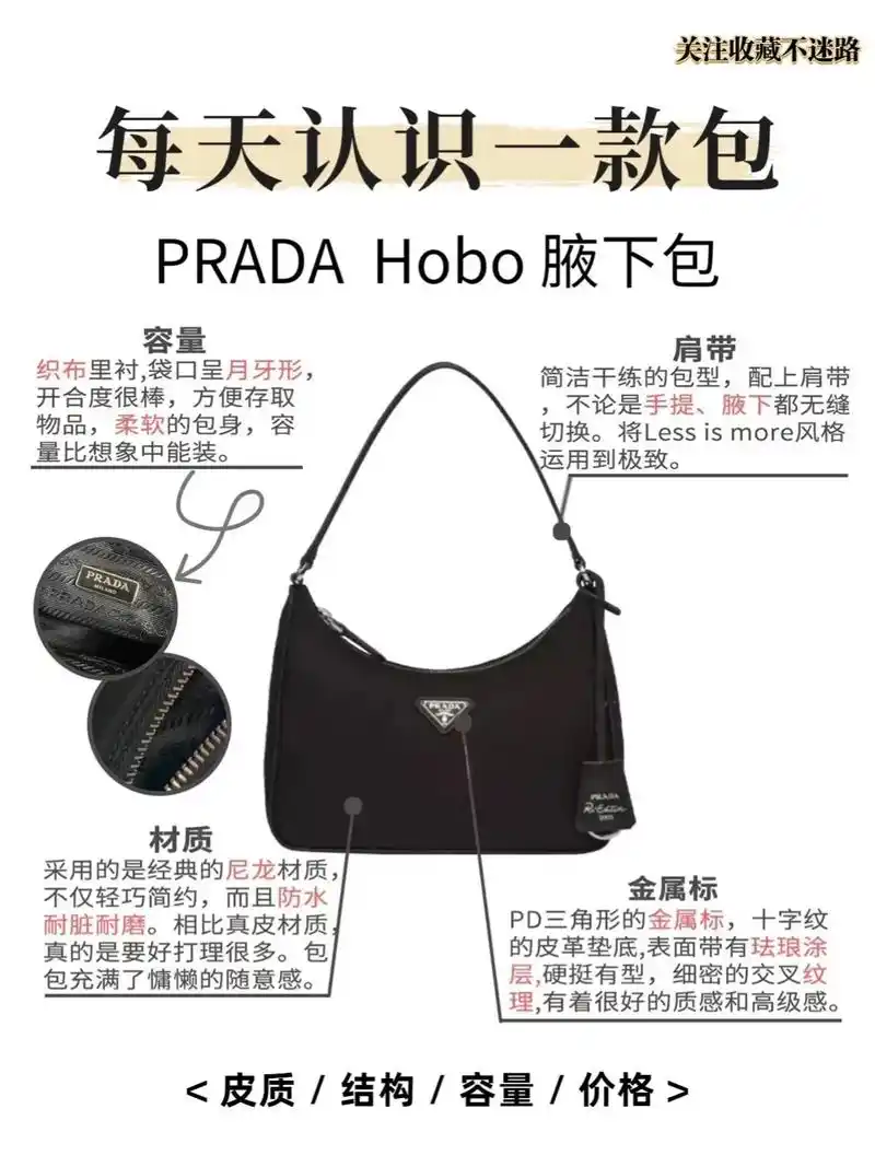 prada hobo腋下包||p家的经典王炸 - 抖音