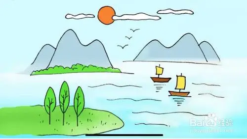 秋晚的江上诗配画怎么画