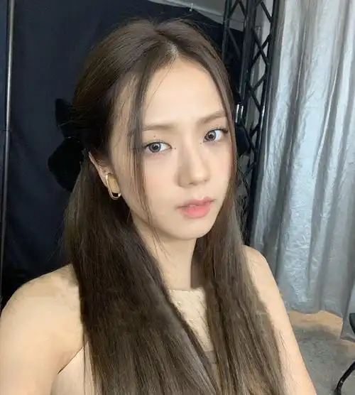 blackpink智秀同款发夹 jisoo 回归款蝴蝶结黑色丝绒顶夹边夹发饰
