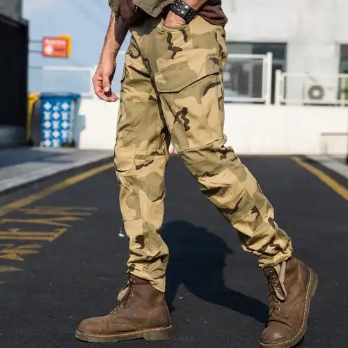 酋长户外战术裤男多口袋迷彩裤潮流工装裤军风潮品 带抽绳可束腿