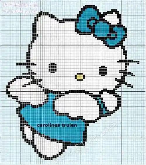 毛衣编织卡通图案hellokitty3