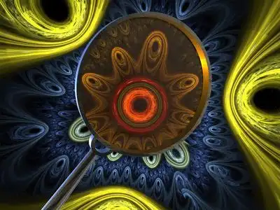 看看细菌类似于细菌 3d 渲染的背景上孤立的放大镜照片