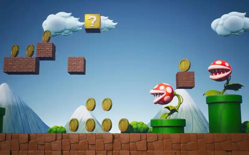 【3dmax场景建模】童年记忆马里奥游戏场景建模 3d游戏场景建模