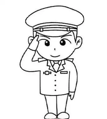 敬礼的警察叔叔简笔画