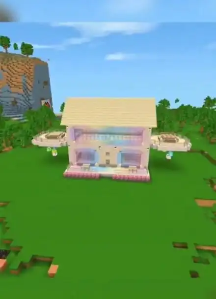 迷你世界速建双人渐变生存别墅,好漂亮的样子!