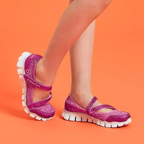 skechers斯凯奇女童春夏透气轻便休闲鞋儿童玛丽珍公主凉鞋81221l