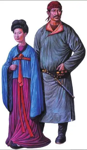 图121隋朝平民男女服饰复原图