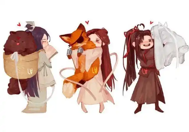 《天官赐福》花怜的动物形象,狐狸花有官方图,雪鼬谢怜超级可爱