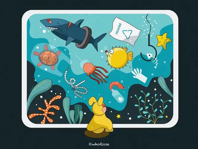 海洋环保主题插画