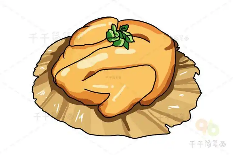 杭州特色名菜 叫化童子鸡简笔画美食简笔画中国菜简笔画食物简笔画