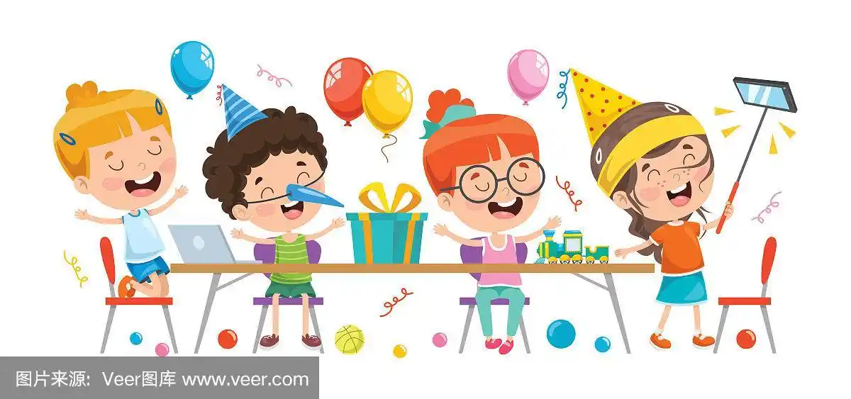 一群小孩在开派对