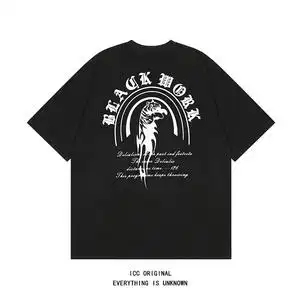 icc原创 blackwork欧美潮牌亚比风哥特文字虎标刺青印花短袖男t恤