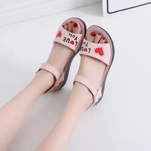 凉鞋女学生少女学院风初中学生高中生大学生孩子夏季软底韩版公主鞋