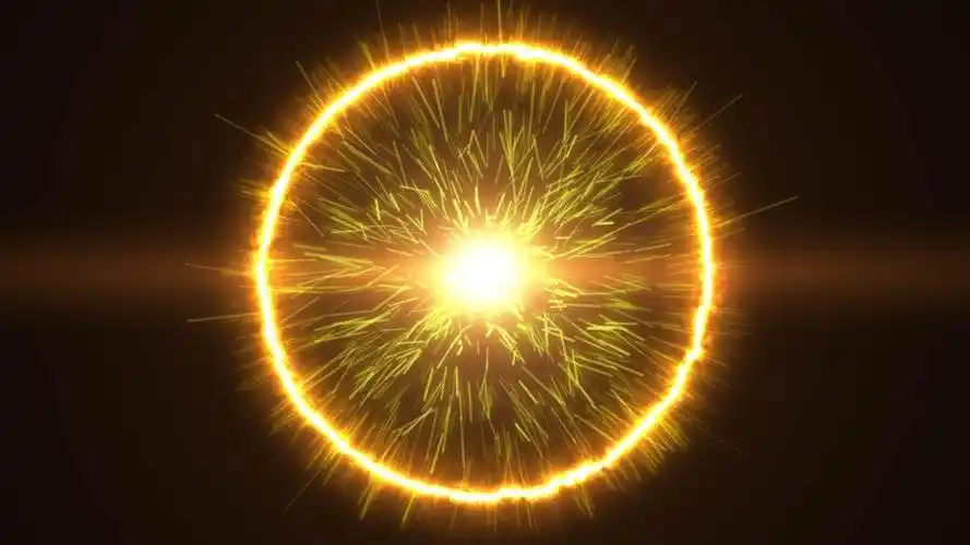 4k金色震撼爆炸元素光爆炸元素