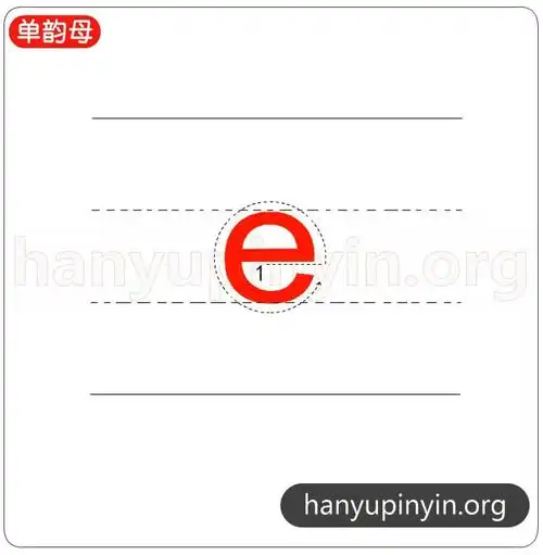 韵母e的笔顺和笔画数