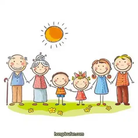 一家六口人全家福简笔画大全爷爷奶奶爸爸妈妈哥哥妹妹简笔画大全