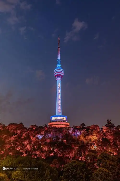 独家武汉市龟山电视塔灯光秀夜景