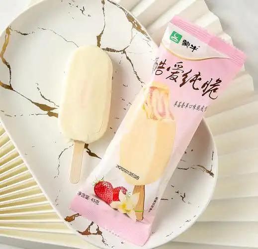 蒙牛酷爱纯脆雪糕45g草莓香草口味5支冰淇淋冰淇淋