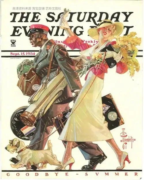 欧美海报   美国洛克威尔插画合集美国莱恩德克尔 leyendecker插画