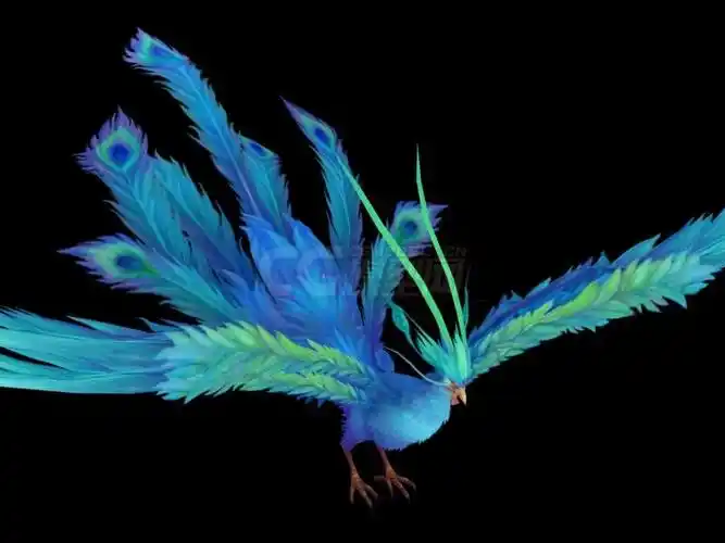 青鸾火凤青鸾神鸟蓝凤凰