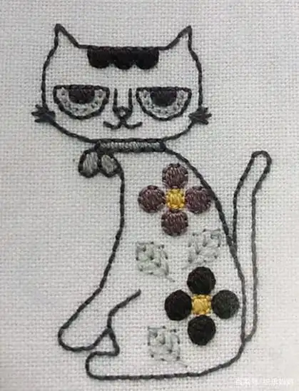 7款韩式刺绣猫咪,不要太漂亮!