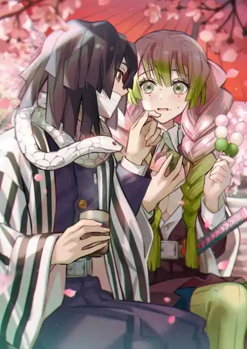 鬼灭之刃一组甜甜的情侣壁纸