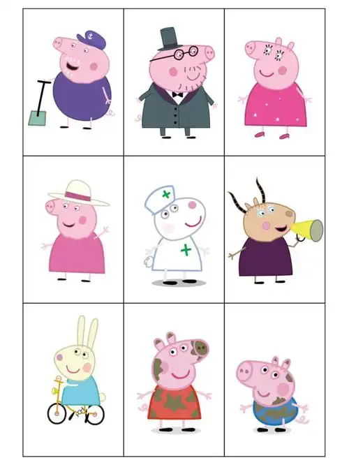 小猪佩奇角色卡片