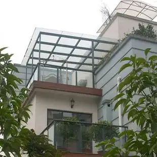 成都钢结构阳光房铝合金玻璃房彩钢棚夹胶玻璃阳光顶露台花园定制