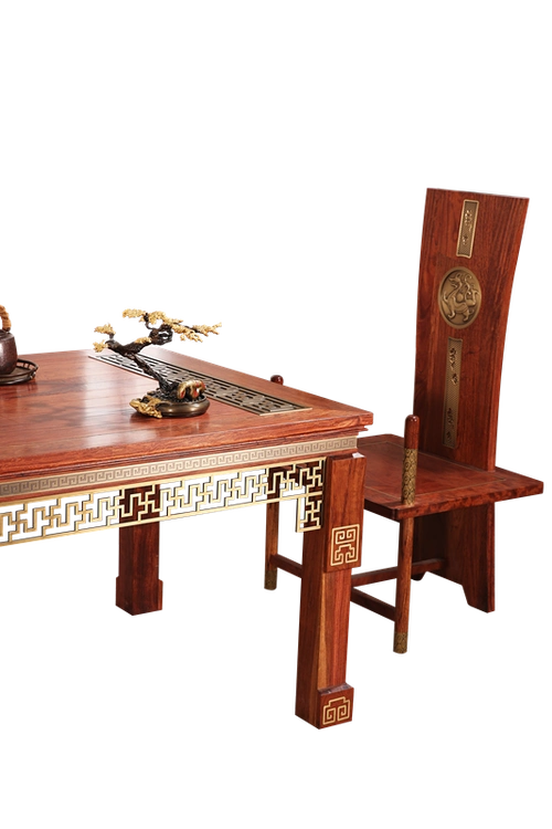 大简归隐茶桌纯铜家具订制铜艺新中式乌金石茶盘厂茶海